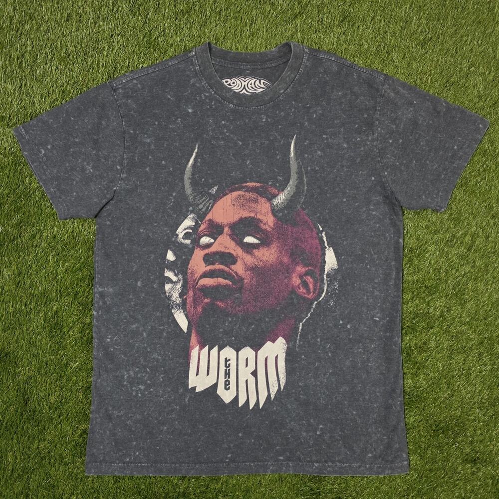 Dennis Rodman The Worm Graphic Print Crewneck T-Shirt Men's Sz Large Tee New